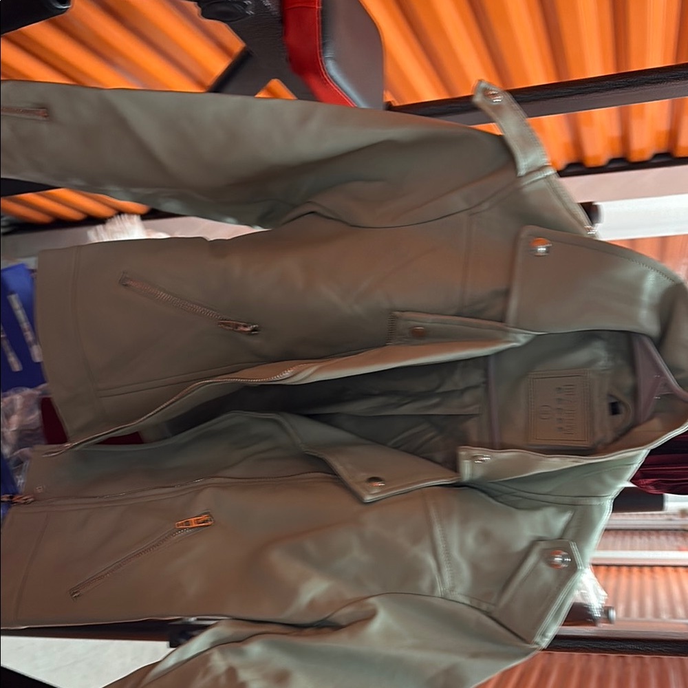 Women’s Green faux Leather Jacket